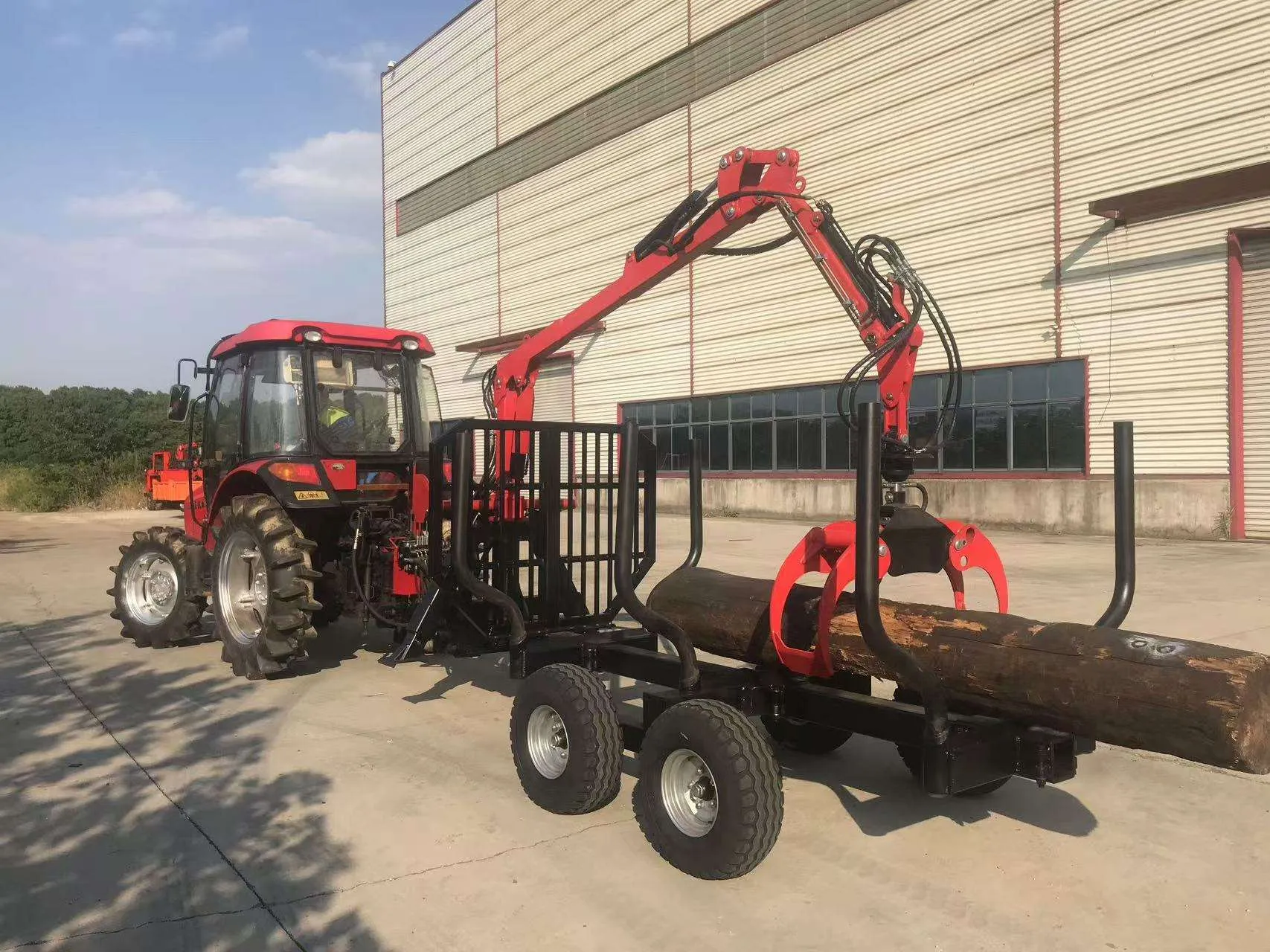 Carregador de Toras Hidráulico PTO para Reboque Agrícola